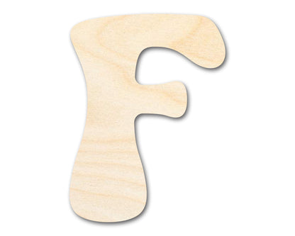 Unfinished Wood Groovy F Font Shape | DIY Craft Cutout | up to 46" DIY
