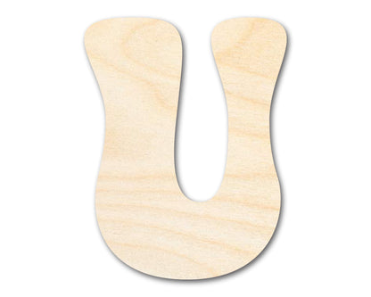 Unfinished Wood Groovy U Font Shape | DIY Craft Cutout | up to 46" DIY