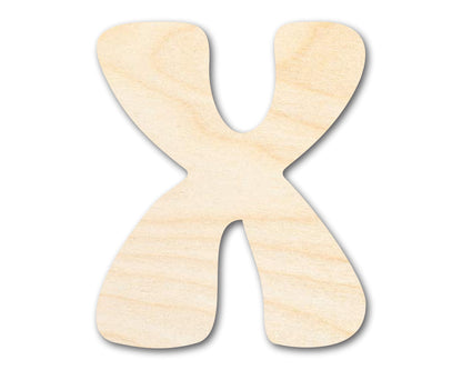 Unfinished Wood Groovy X Font Shape | DIY Craft Cutout | up to 46" DIY