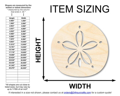 Unfinished Wood Sand Dollar Shape | JGrondz | DIY Craft Cutout | up to 46" DIY
