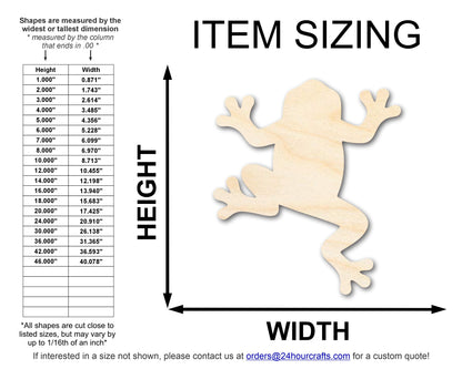 Unfinished Wood Tree Frog Climbing Shape | JGrondz | DIY Craft Cutout | up to 46" DIY