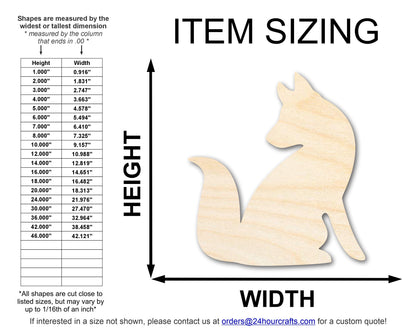 Unfinished Wood Fox Sitting Shape | JGrondz | DIY Craft Cutout | up to 46" DIY