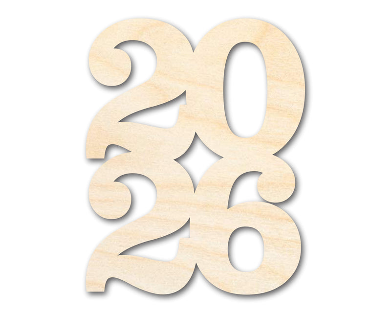 Unfinished Wood Year 2026 Shape | DIY Craft Cutout | up to 46" DIY