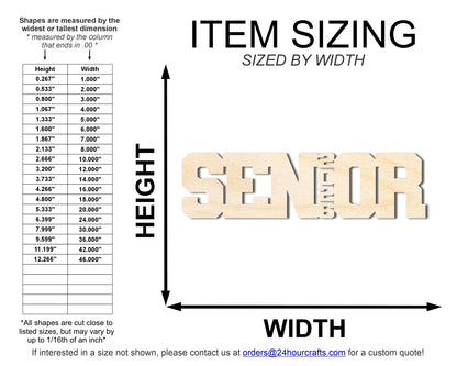 Unfinished Wood 2026 Senior Shape | DIY Craft Cutout | up to 46" DIY