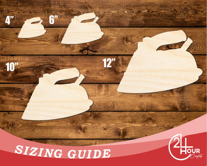 Unfinished Wood Clothing Iron Shape | DIY Craft Cutout | up to 46" DIY