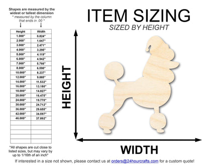 Unfinished Wood Poodle With Santa Hat Shape | DIY Craft Cutout | up to 46" DIY