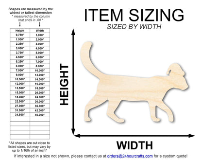 Unfinished Wood Cat With Santa Hat Shape | DIY Craft Cutout | up to 46" DIY