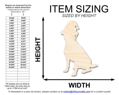 Unfinished Wood Dog With Santa Hat Shape | DIY Craft Cutout | up to 46" DIY