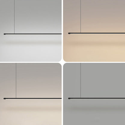 DecorBites™ Sleek LED Pendant Lamp for Kitchen Bar Island - Minimalist Thin Rod Design, Metal Construction, Black Finish