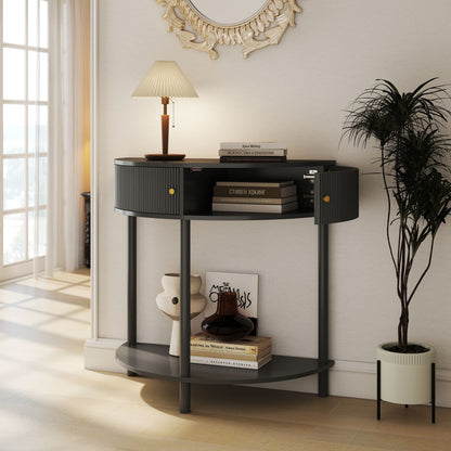Demi Lune - Console Table With 2 Storage Drawers