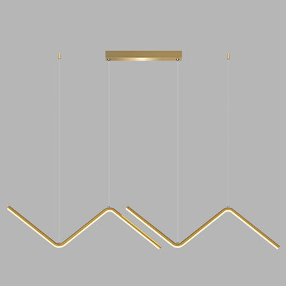 DecorBites™ Contemporary Zigzag Pendant LED Light Fixture with Metal Suspension