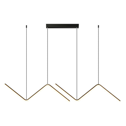 DecorBites™ Contemporary Zigzag Pendant LED Light Fixture with Metal Suspension