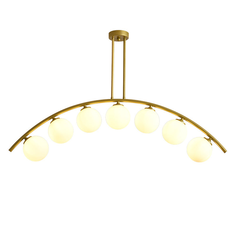 DecorBites™ Modern Gold Metal Pendant Lighting with Glass Spherical Shade - Ideal for Dining Table or Island Ceiling