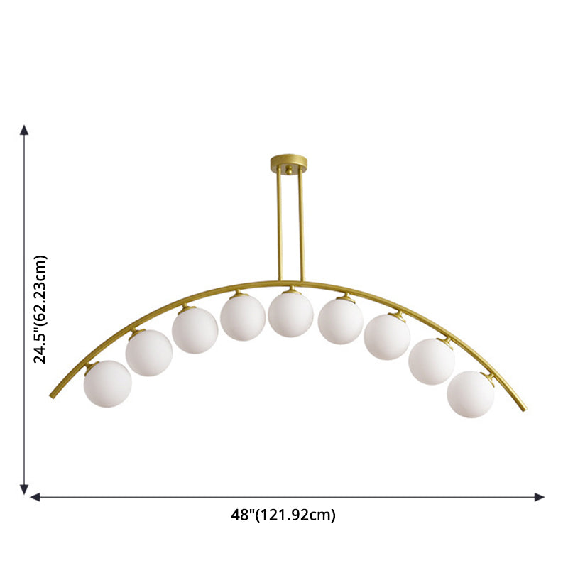 DecorBites™ Modern Gold Metal Pendant Lighting with Glass Spherical Shade - Ideal for Dining Table or Island Ceiling
