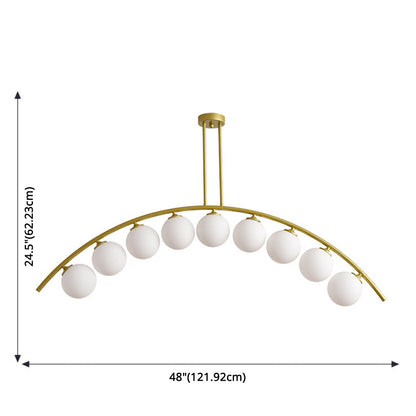 DecorBites™ Modern Gold Metal Pendant Lighting with Glass Spherical Shade - Ideal for Dining Table or Island Ceiling