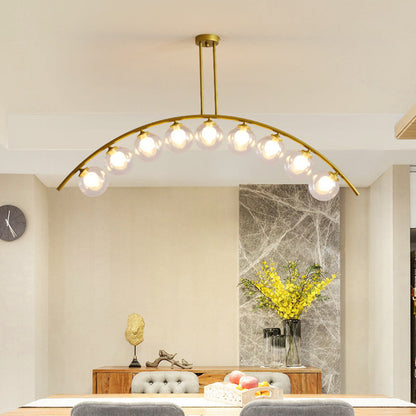 DecorBites™ Modern Gold Metal Pendant Lighting with Glass Spherical Shade - Ideal for Dining Table or Island Ceiling