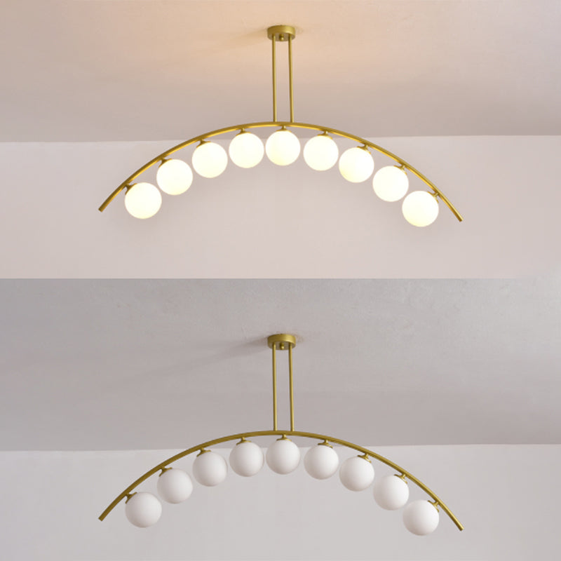 DecorBites™ Modern Gold Metal Pendant Lighting with Glass Spherical Shade - Ideal for Dining Table or Island Ceiling