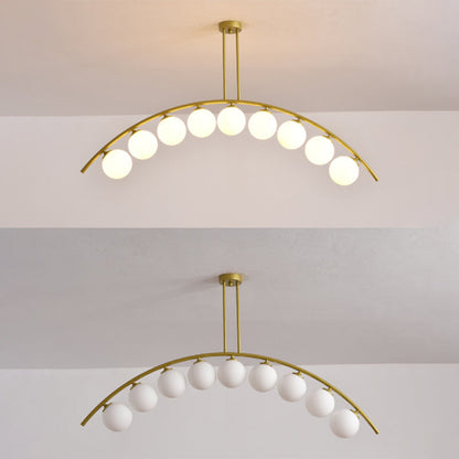 DecorBites™ Modern Gold Metal Pendant Lighting with Glass Spherical Shade - Ideal for Dining Table or Island Ceiling
