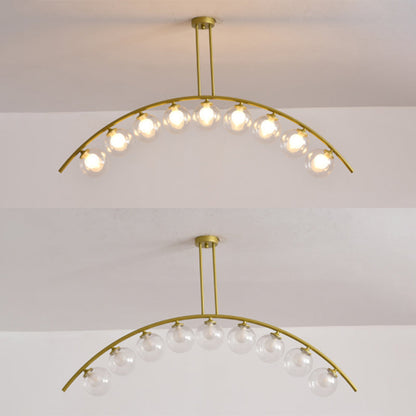 DecorBites™ Modern Gold Metal Pendant Lighting with Glass Spherical Shade - Ideal for Dining Table or Island Ceiling