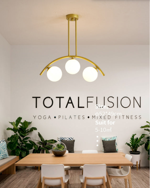 DecorBites™ Modern Gold Metal Pendant Lighting with Glass Spherical Shade - Ideal for Dining Table or Island Ceiling