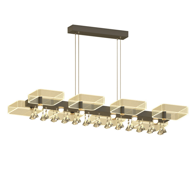 DecorBites™ Modern Black Squares Island Suspension Light for Acrylic Dining Room Fixture