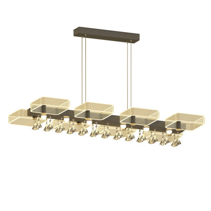 DecorBites™ Modern Black Squares Island Suspension Light for Acrylic Dining Room Fixture