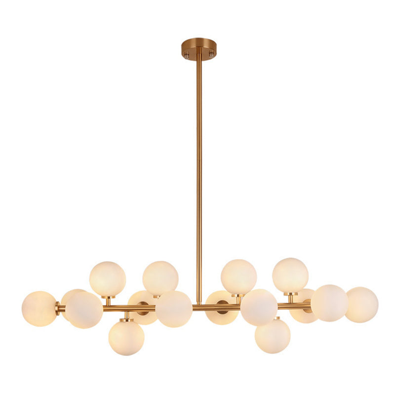DecorBites™ Modern Gold Island Pendant Lighting with 16 Lights - Spherical Glass Ceiling Light for Living Room