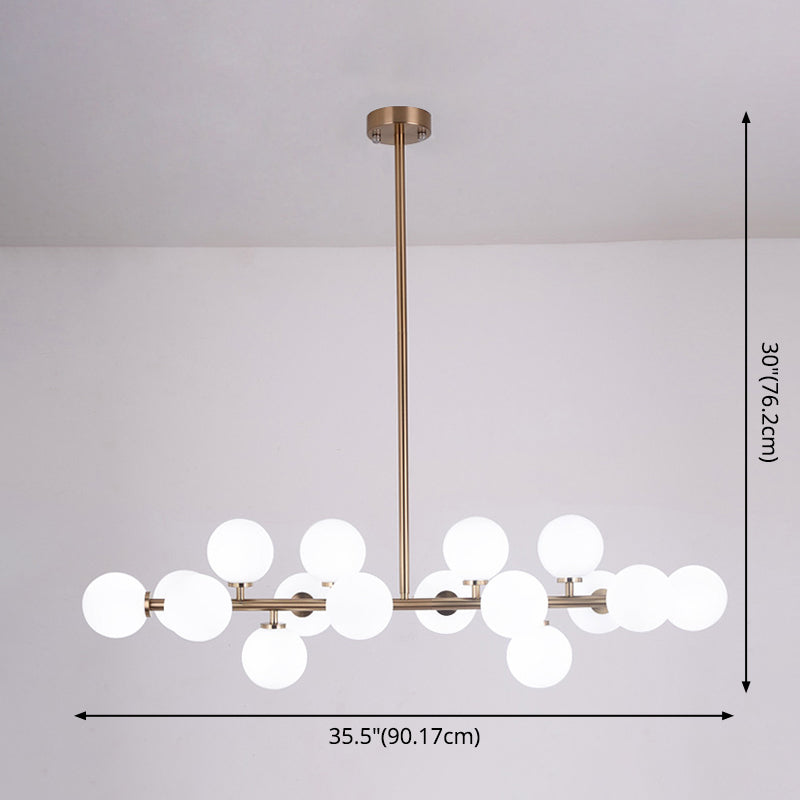 DecorBites™ Modern Gold Island Pendant Lighting with 16 Lights - Spherical Glass Ceiling Light for Living Room