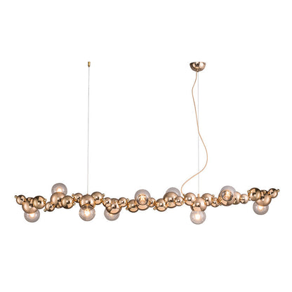 DecorBites™ Modern Gold Metal Pendant Lighting with Glass Spherical Shade - Ideal for Dining Table or Island Ceiling