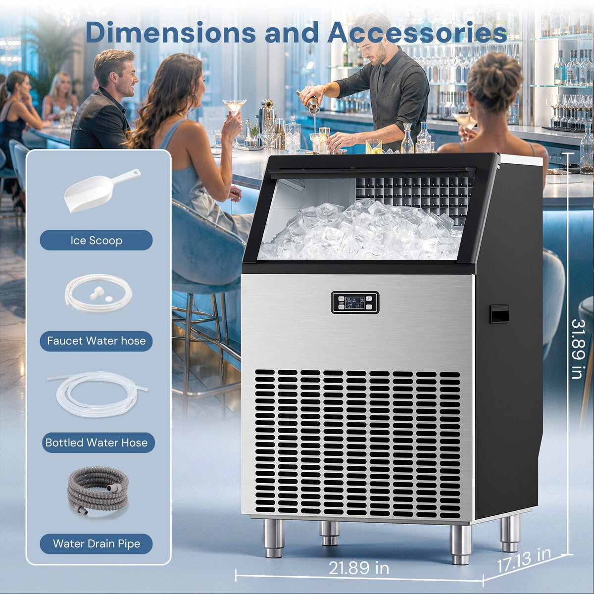 265LBS Freestanding Commercial Ice Maker