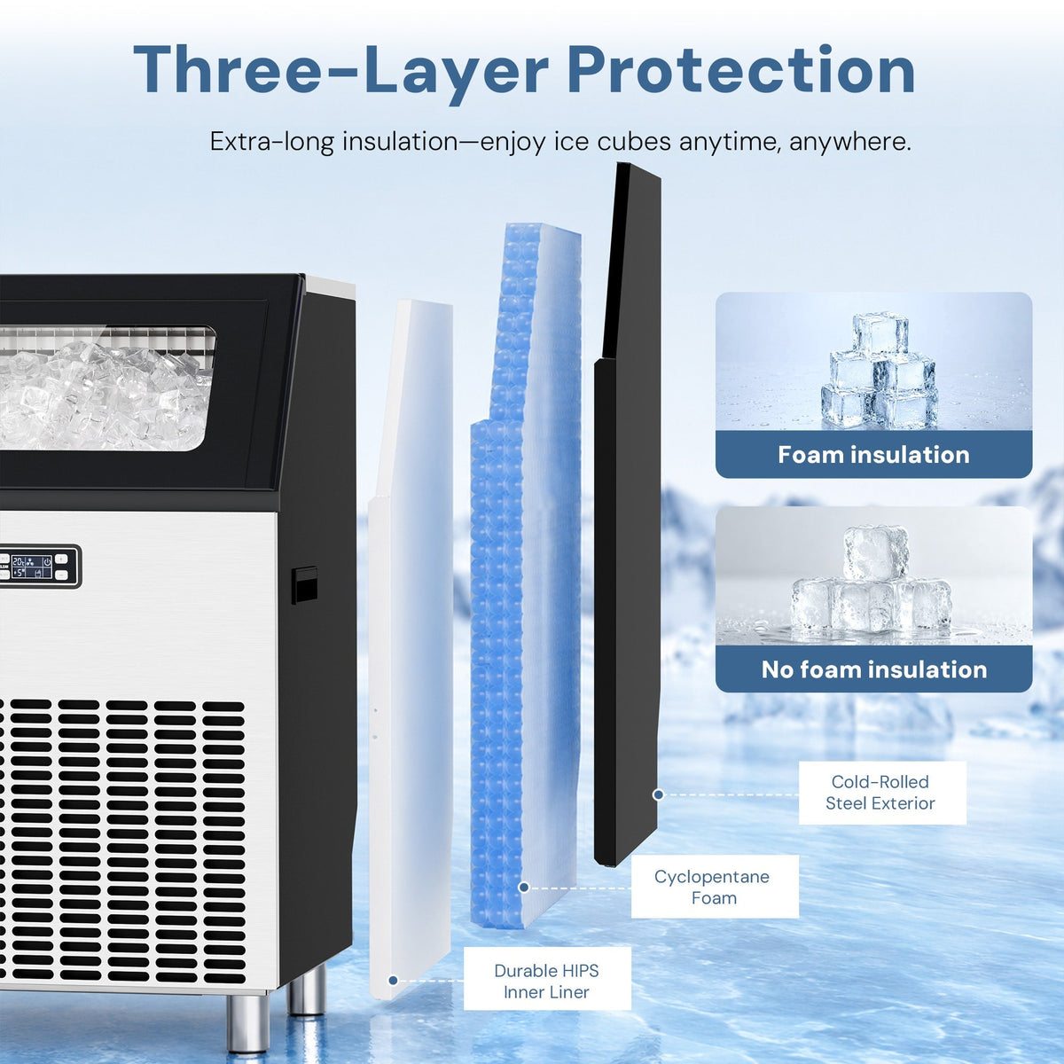 200LBS Freestanding Commercial Ice Maker Z5895