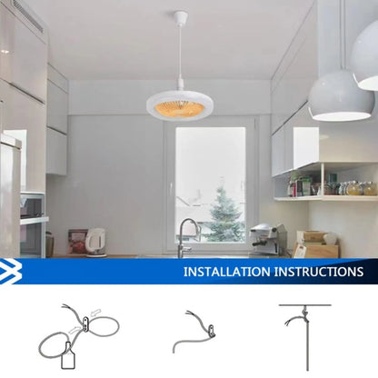 26CM Remote Control LED Light and Fan - Ceiling Fan with E27 Lamp