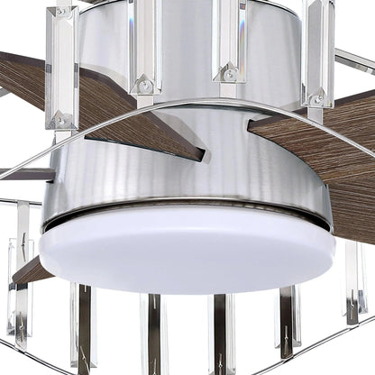 27" Modern DC Motor Brushed Nickel Flush Mount Reversible Ceiling Fan with Lighting and Remote Control