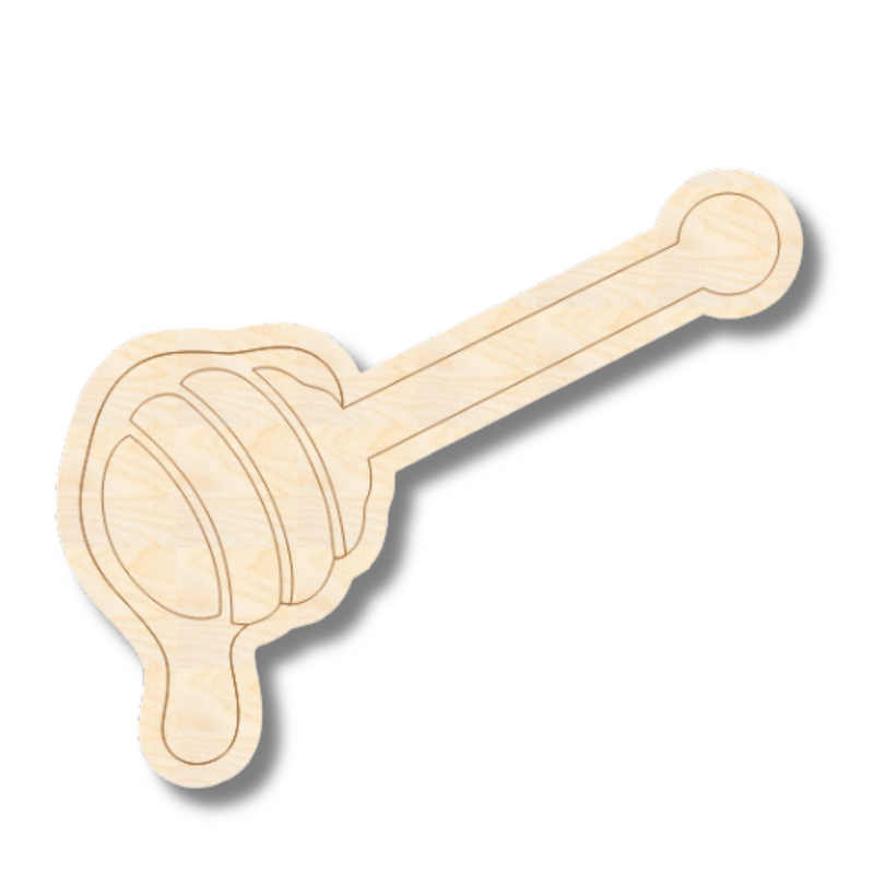 Unfinished Wood Etched Honey Stirrer Shape | Paint By Line Crafts | up to 30" DIY