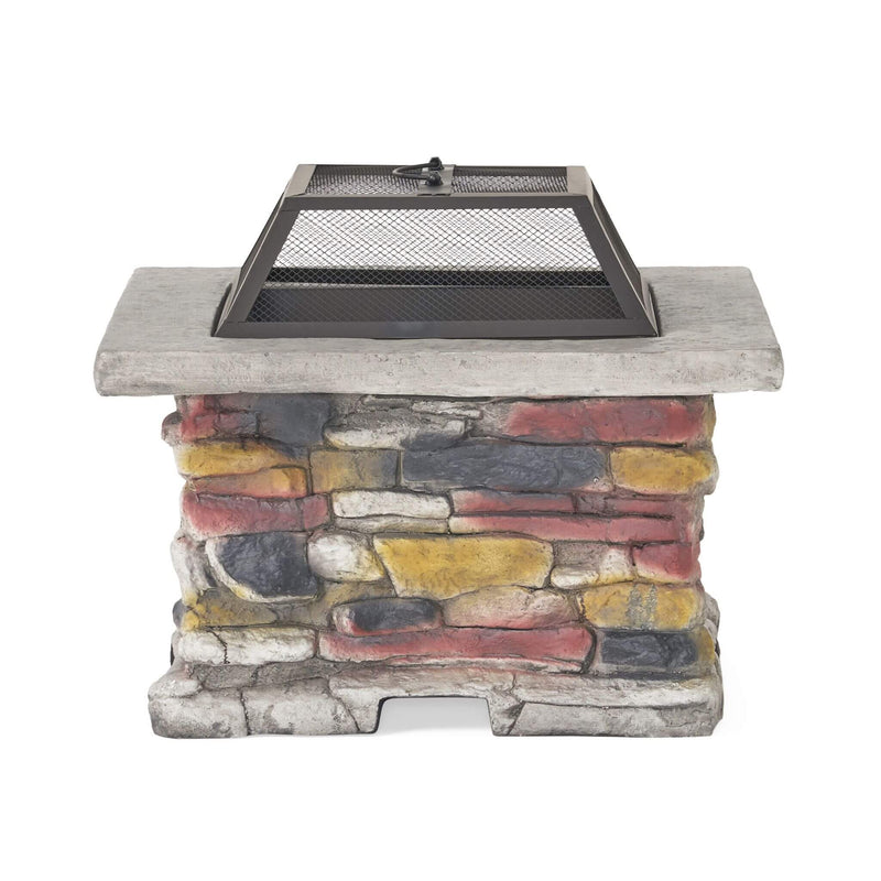 Alora 28-Inch Premium Outdoor Wood Burning Magnesium Oxide Fire Pit With Lid (SAK75214)