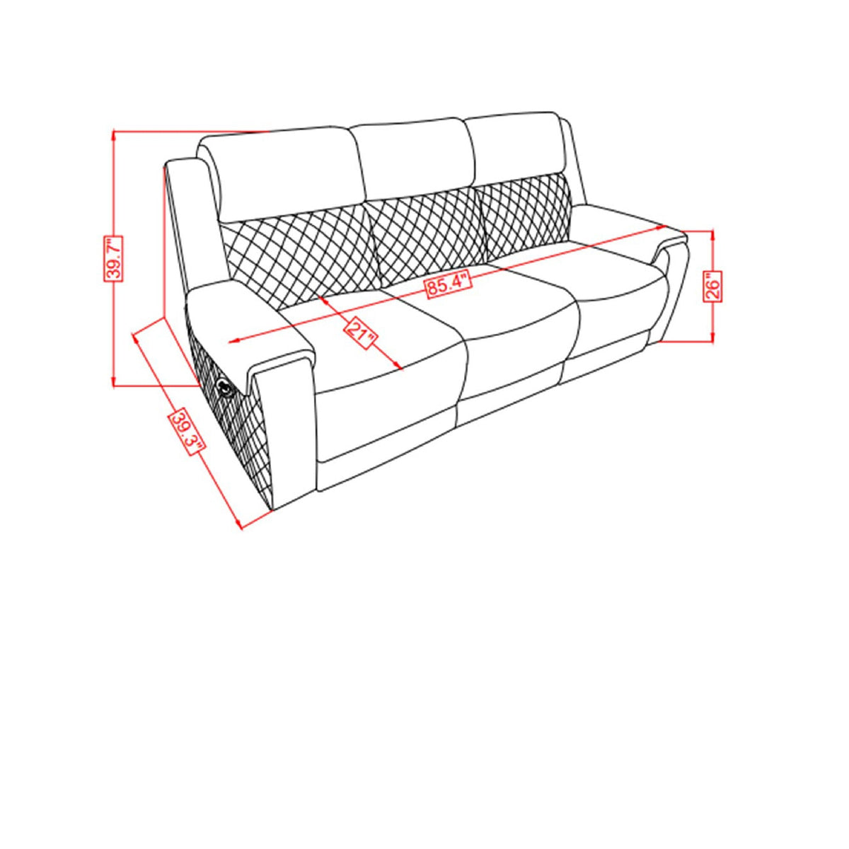 Alicia - Reclining Sofa - Gray