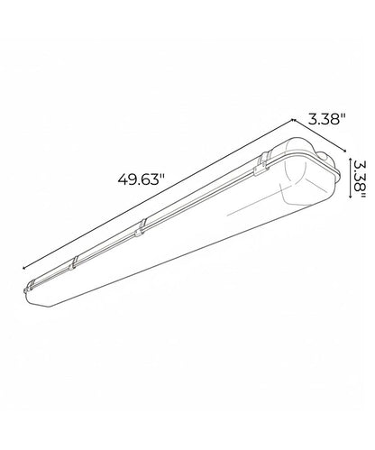 50"w Linear Vapor Tight 1-Light Integrated LED Light Strip [6 PACK] by RP Lighting