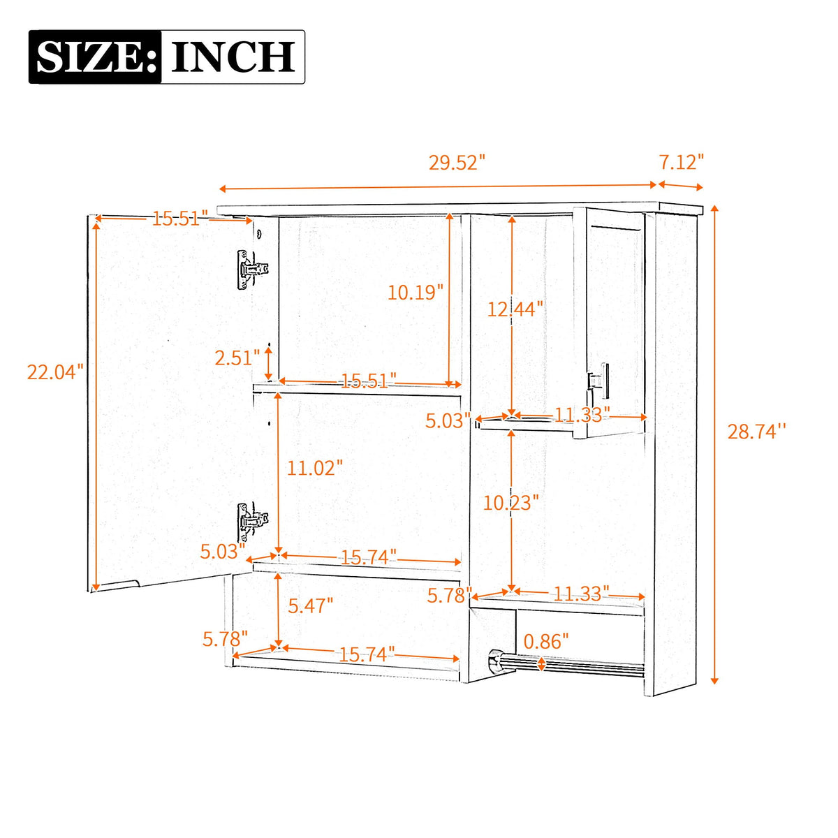 Modern Wall Mounted Bathroom Medicine Cabinet, Bathroom Wall Storage Cabinet With Mirror