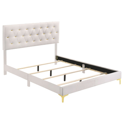 Kendall Upholstered Queen Panel Bed White