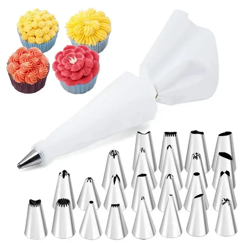 29-piece stainless steel cream puff nozzles set kitchen piping tools