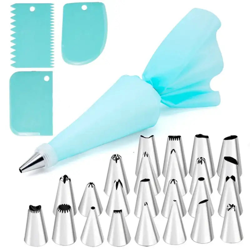 29-piece stainless steel cream puff nozzles set kitchen piping tools
