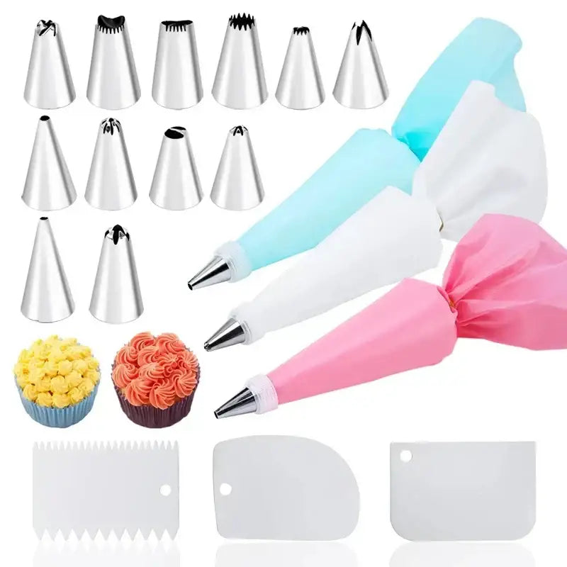 29-piece stainless steel cream puff nozzles set kitchen piping tools