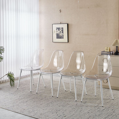 Transparent Dining Chair (Set of 4) - Matte White