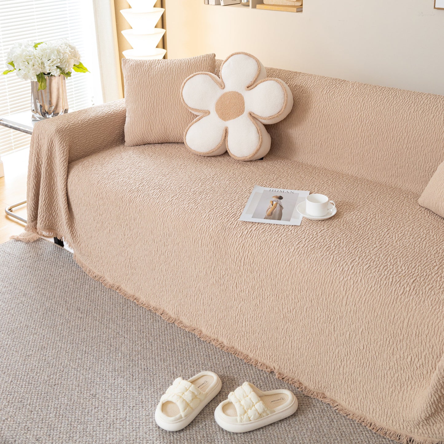 Sofa Throw Covers L-Shape Sectional Couch Cover for Dogs Cats Furniture Protector