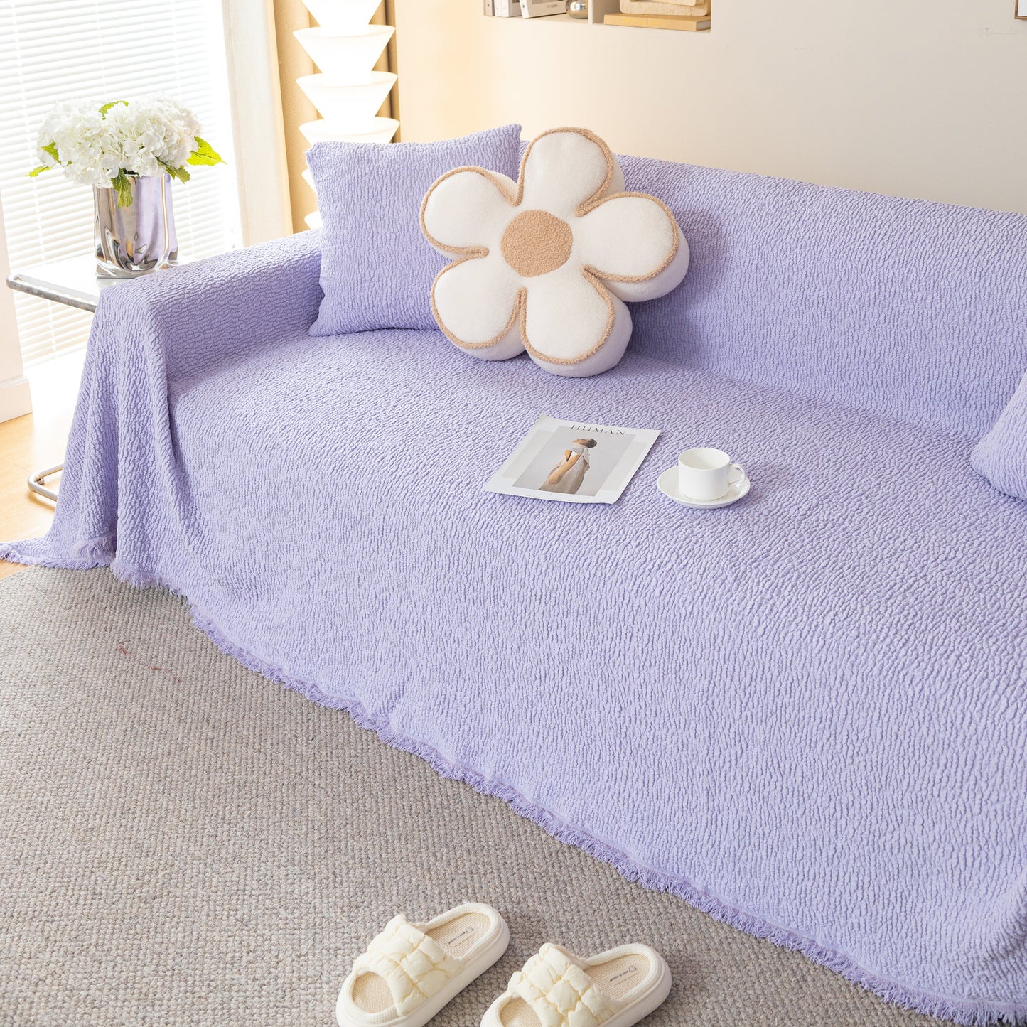 Sofa Throw Covers L-Shape Sectional Couch Cover for Dogs Cats Furniture Protector