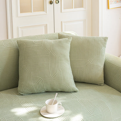 Modern Slipcovers Geometric Textured Stretchable Sofa Cover for Couch with Chaise