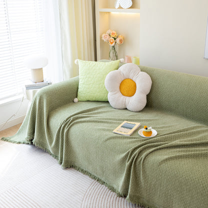 Chenille Large Throw Couch Cover Blanket with Water-Resistant for Futon, Loveseat, and L-Shaped Sofa