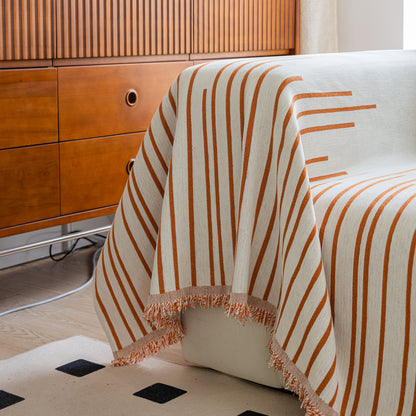 Boho Striped Jacquard Throw Sofa Slipcover Chenille Sofa Throws for Couches for Pets Kids Home Decor