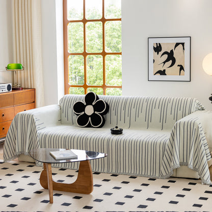 Boho Striped Jacquard Throw Sofa Slipcover Chenille Sofa Throws for Couches for Pets Kids Home Decor