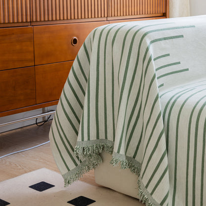 Boho Striped Jacquard Throw Sofa Slipcover Chenille Sofa Throws for Couches for Pets Kids Home Decor
